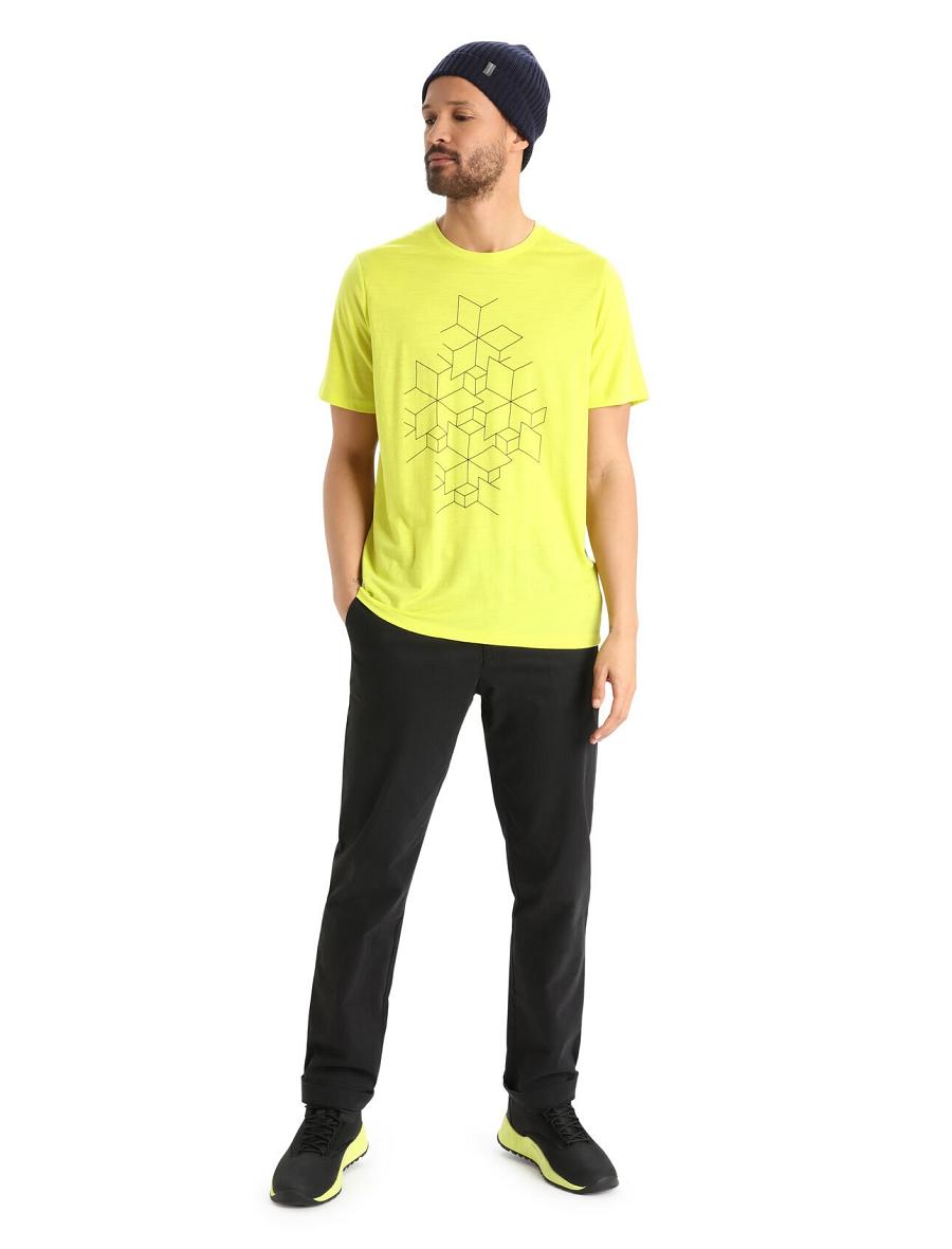 Shine Icebreaker Merino Tech Lite II Short Sleeve Snowflake Men's T Shirts | AU 1202PJJQ